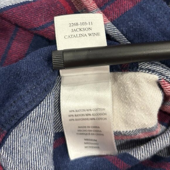 Rails Jackson Shirt Medium | Catalina Wine Plaid Button‎ Down | Red Navy - Picture 4 of 5